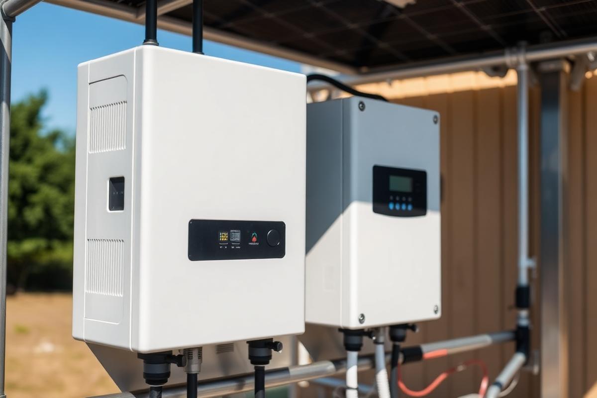 Inversor y controlador solar instalado